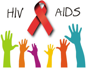 ภาพแบมือห้านิ้ว แสดงสัญลักษณ์หยุดเอดส์